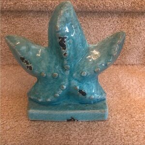 Turquoise Starfish Ceramic Decor heavy weighted
